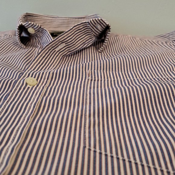 Banana Republic Soft Wash Slim Fit L men's long sleeve striped button down shirt - Picture 7 of 16
